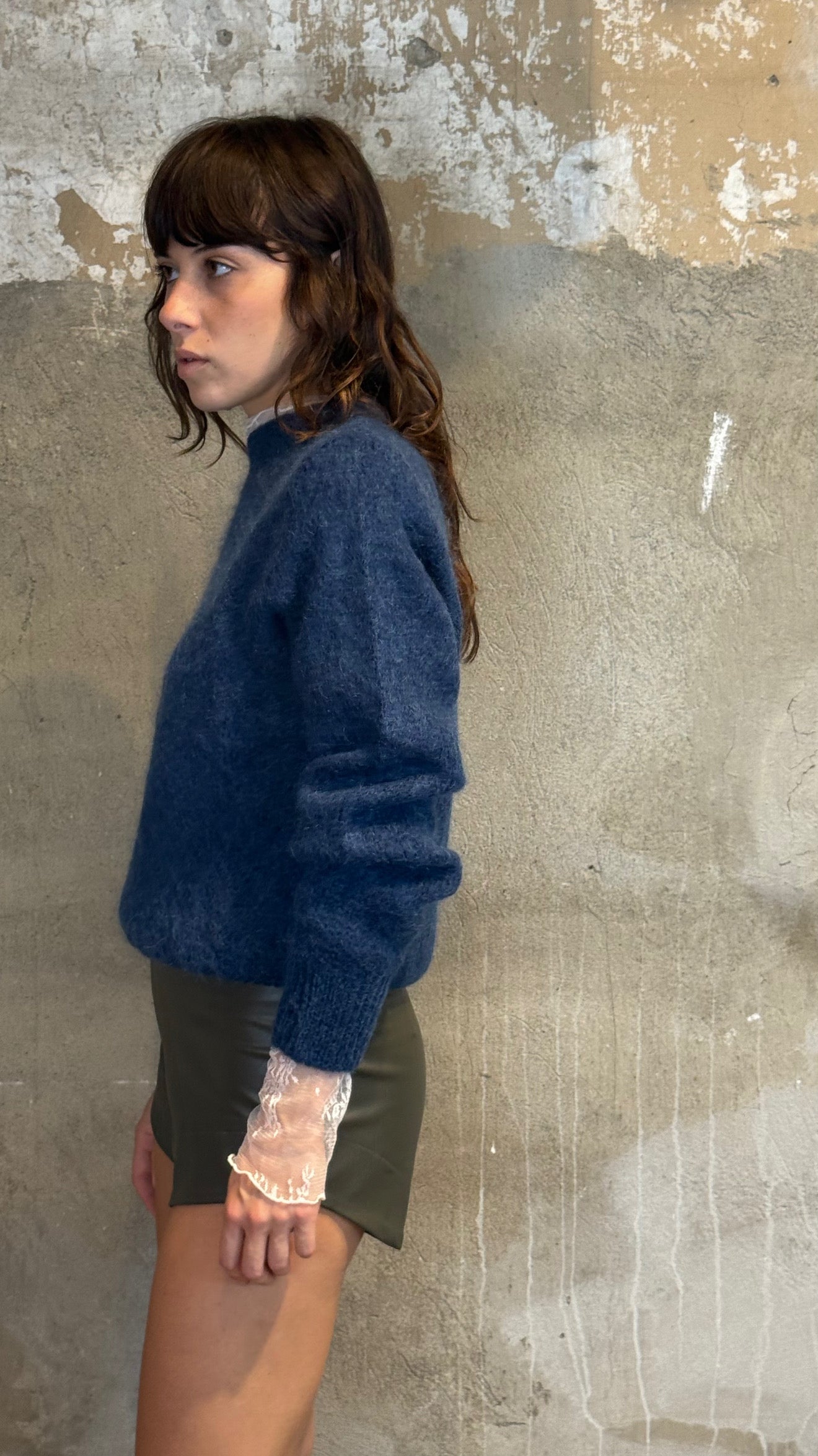 Girocollo in maglia misto mohair