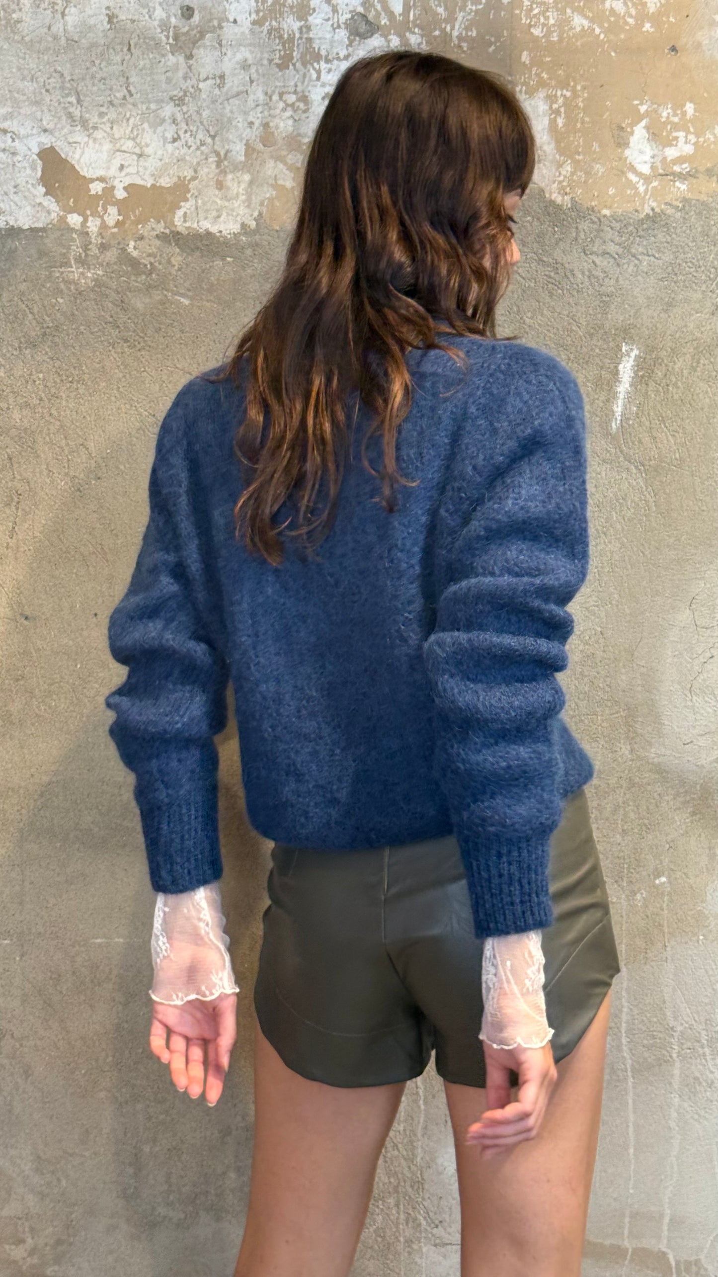 Girocollo in maglia misto mohair