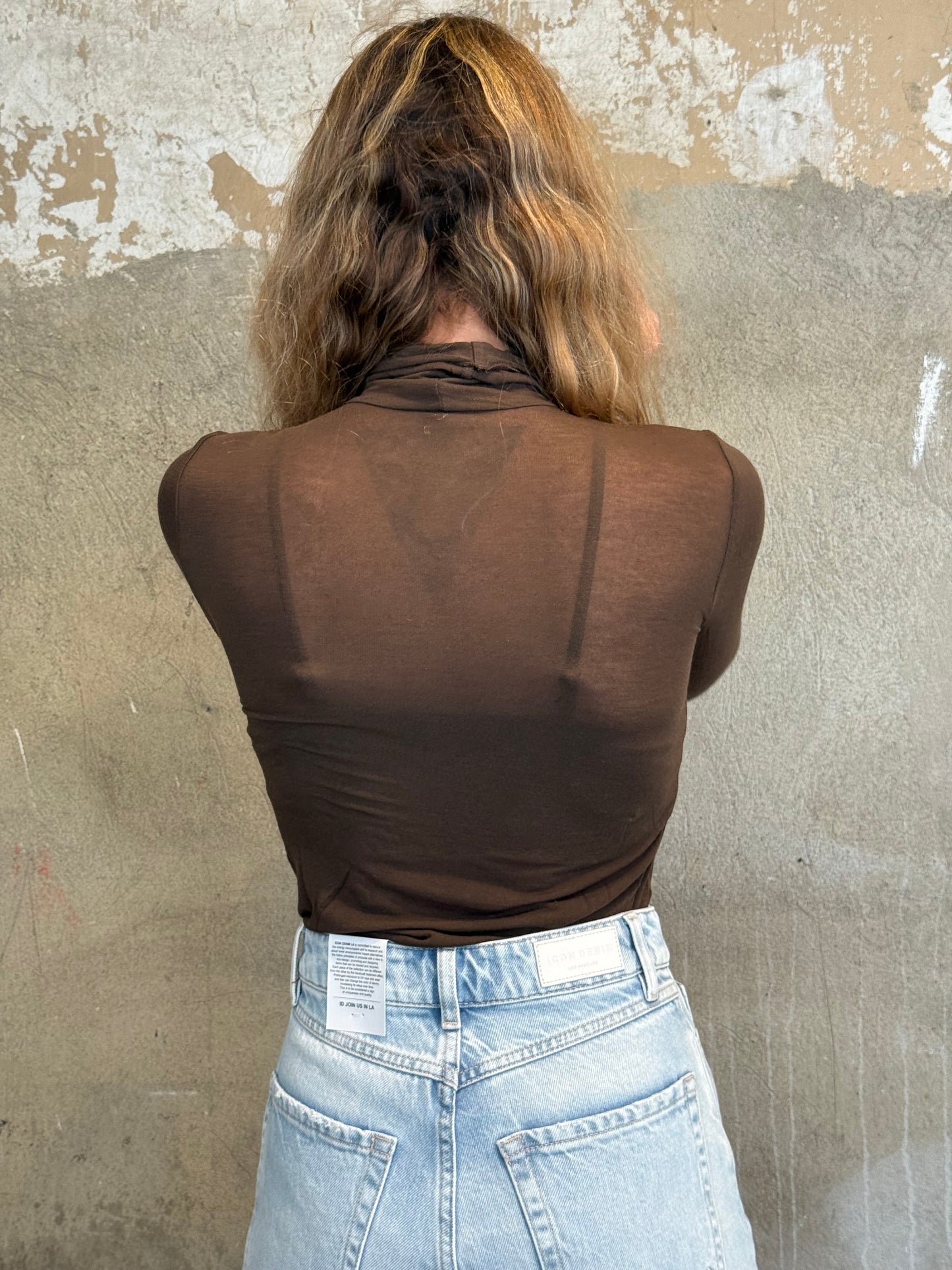 T-shirt collo alto misto cashmere
