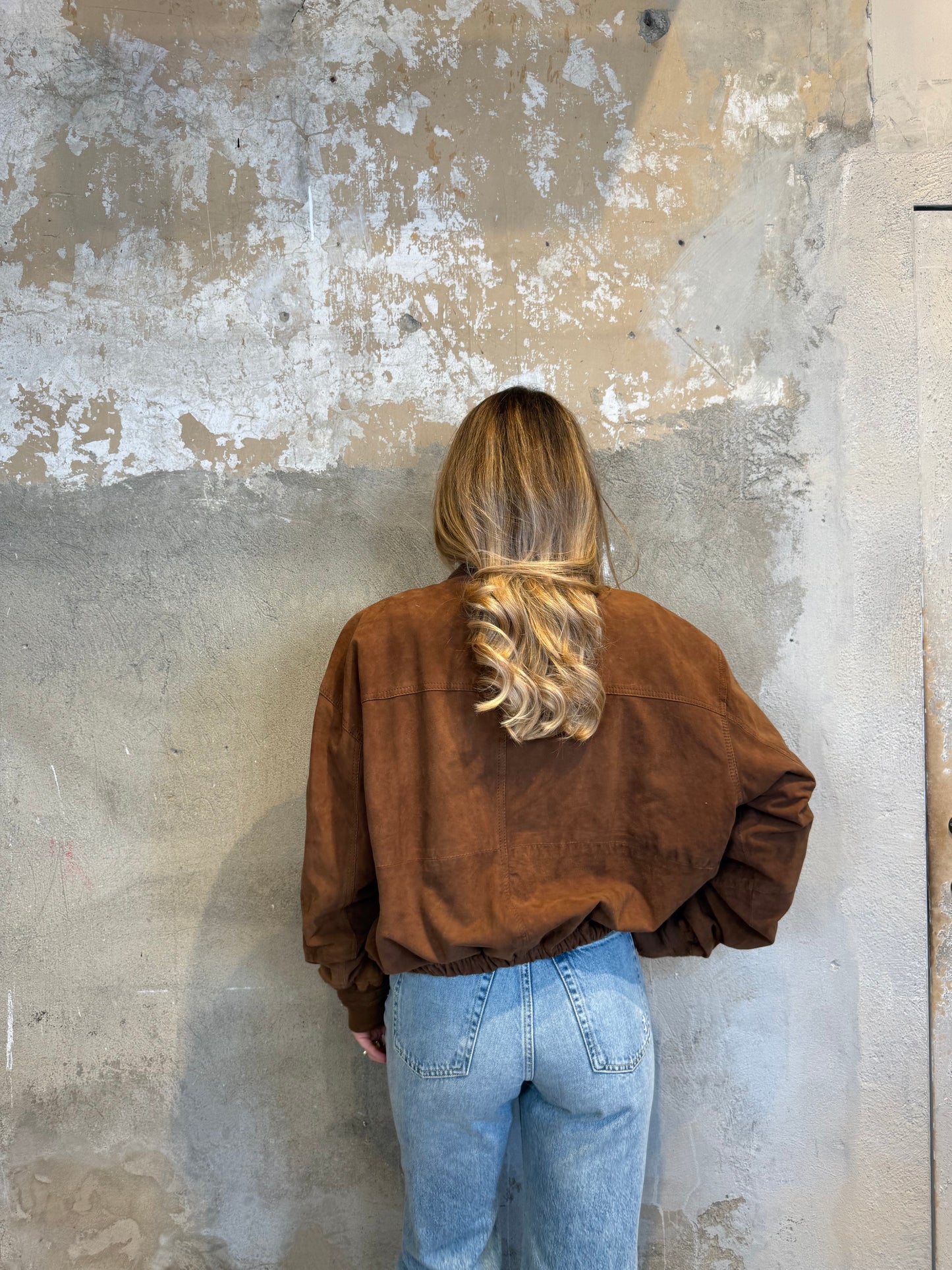 Bomber in camoscio