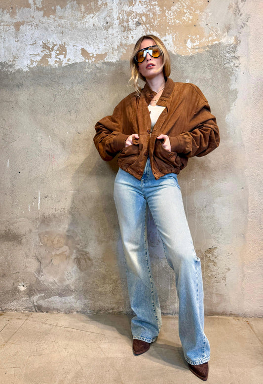 Bomber in camoscio