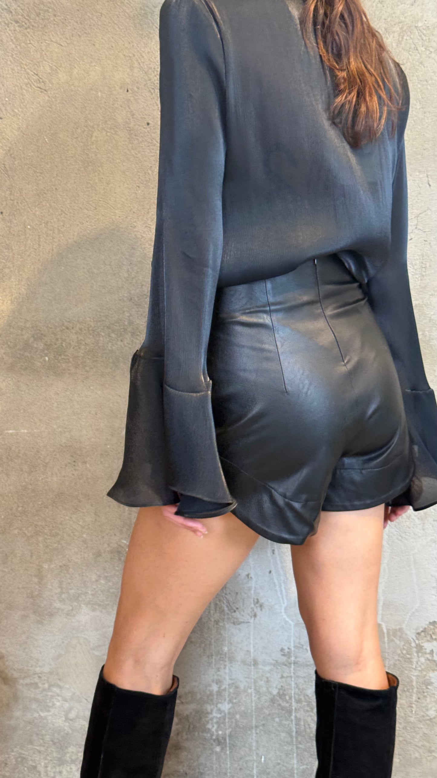 Eco leather shorts