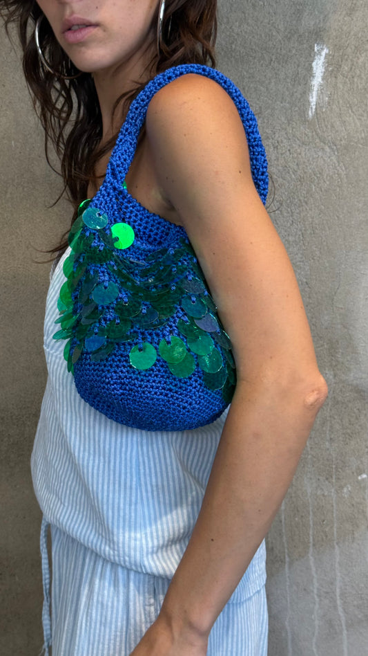 Borsa crochet paillettes