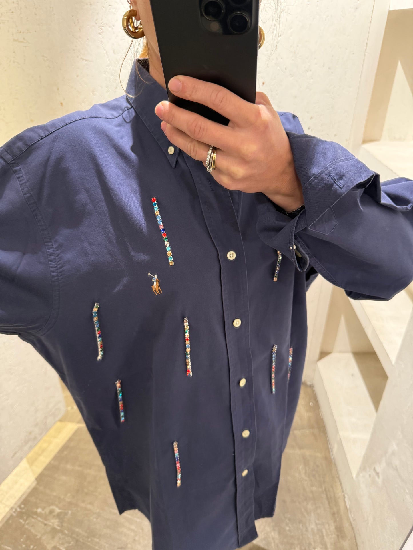 Camicia Ralph Lauren strass blu