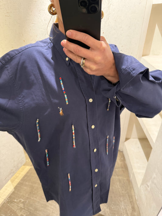 Camicia Ralph Lauren strass blu