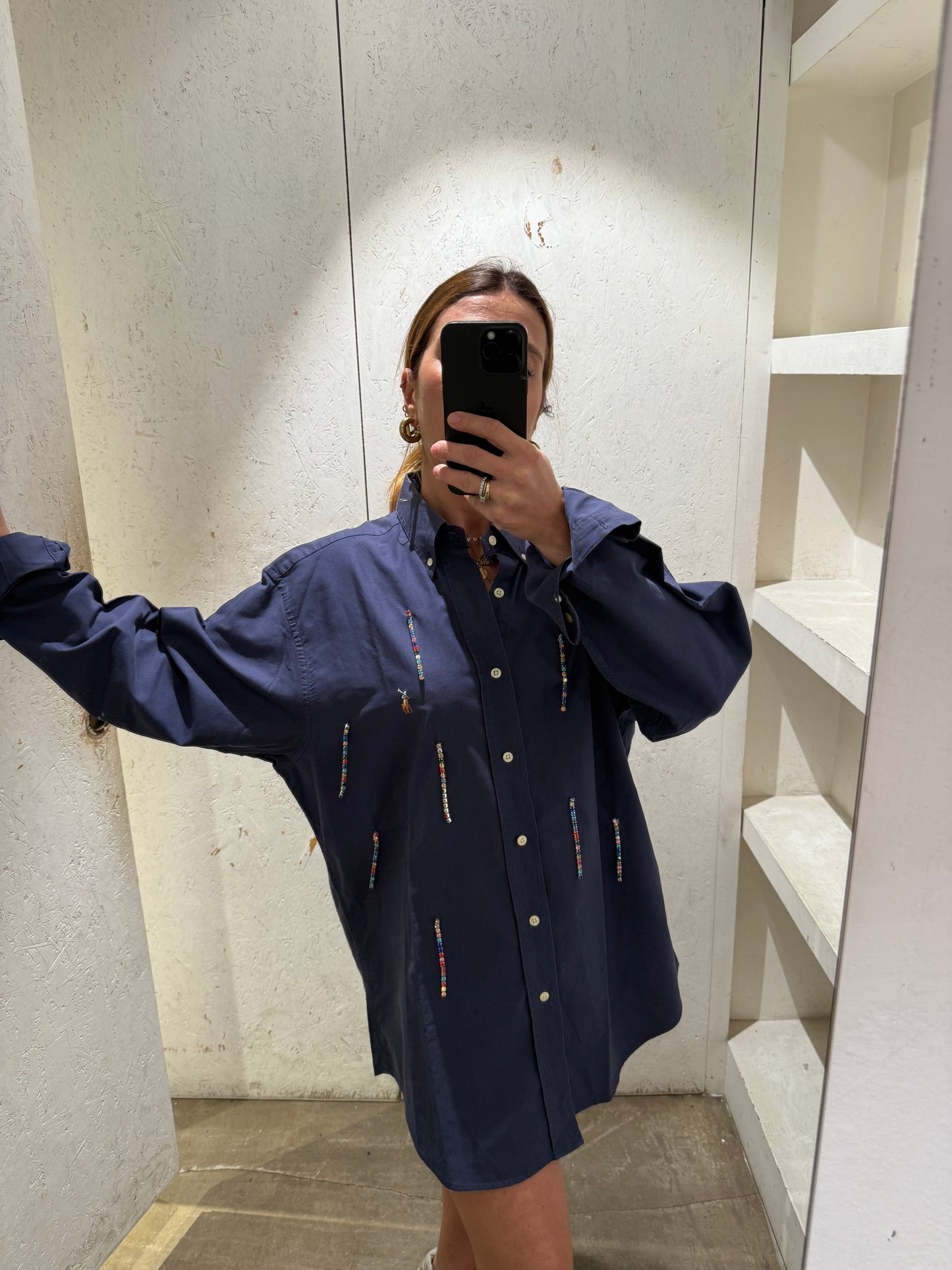 Camicia Ralph Lauren strass blu